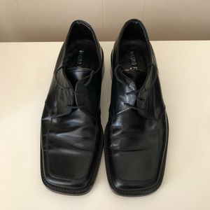 Italian Leather Black Dress Shoe - Square Toe - Mauro Ferrini